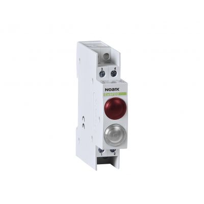 Ex9PD2rw 230V AC/DC Lampka sygnalizacyjna 230V AC/DC 1 czerwony 1 biała LED 102498 NOARK (102498)